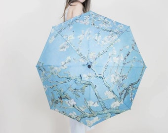 Almond Blossom Umbrella by Van Gogh Artworks Print Umbrella. Van Gogh umbrella. Art print umbrella. Summer rain umbrella. Gift art umbrella