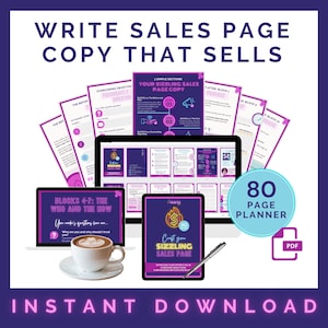Sales Page Copy Planner | INSTANT DOWNLOAD | Printable Fillable PDF | Coaching Sales Funnel, Sales Page Copy Formula, Course Sales Page