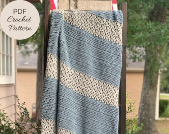 CROCHET PATTERN - Tranquil Morning Throw Blanket Pattern - Chunky Crochet Throw Blanket Pattern