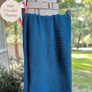 CROCHET PATTERN - Mason Lake Throw Blanket Pattern - Crochet Throw Blanket Pattern - Easy Throw Blanket Pattern