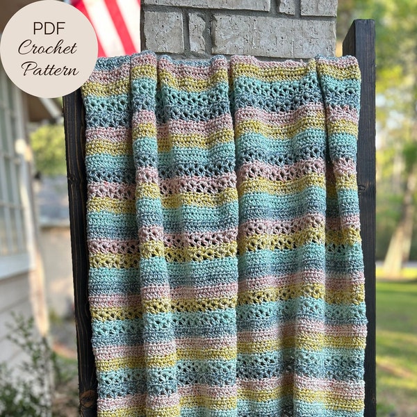 CROCHET PATTERN - Summerland Trail Throw Blanket Pattern - Crochet Throw Blanket Pattern