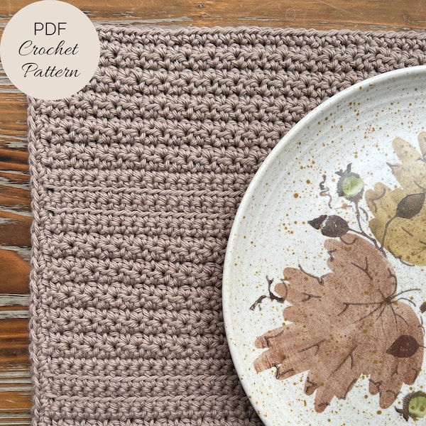 CROCHET PATTERN - Pecan Grove Placemat Pattern - Crochet Placemat Pattern