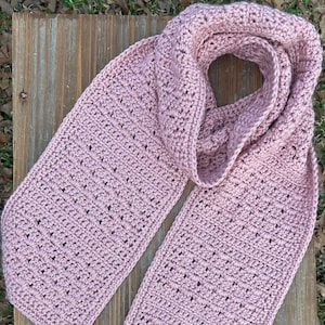 CROCHET PATTERN - Blossom Ridge Scarf Crochet Pattern - Easy Shell Stitch Scarf Pattern - Crochet Scarf Pattern