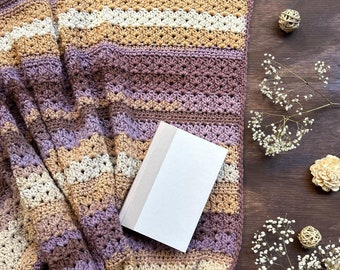Easy Farmhouse Style Crochet Throw Blanket Pattern: Mountainside Blooms Pattern (PDF Pattern)