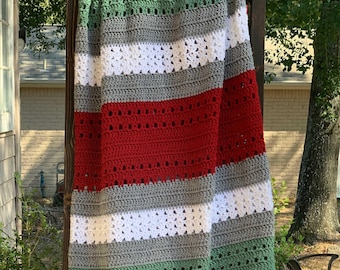 CROCHET PATTERN - Simply Content Christmas Throw Blanket Pattern - Crochet Throw Blanket Pattern