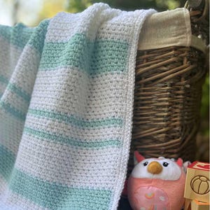 CROCHET PATTERN - Northport Baby Blanket Crochet Pattern - Linen Stitch Baby Blanket Pattern - Easy Crochet Pattern