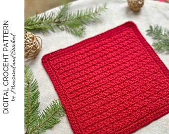 Easy Textured Dishcloth Pattern: Cobblestone Creek Crochet Dishcloth Pattern (PDF Pattern)