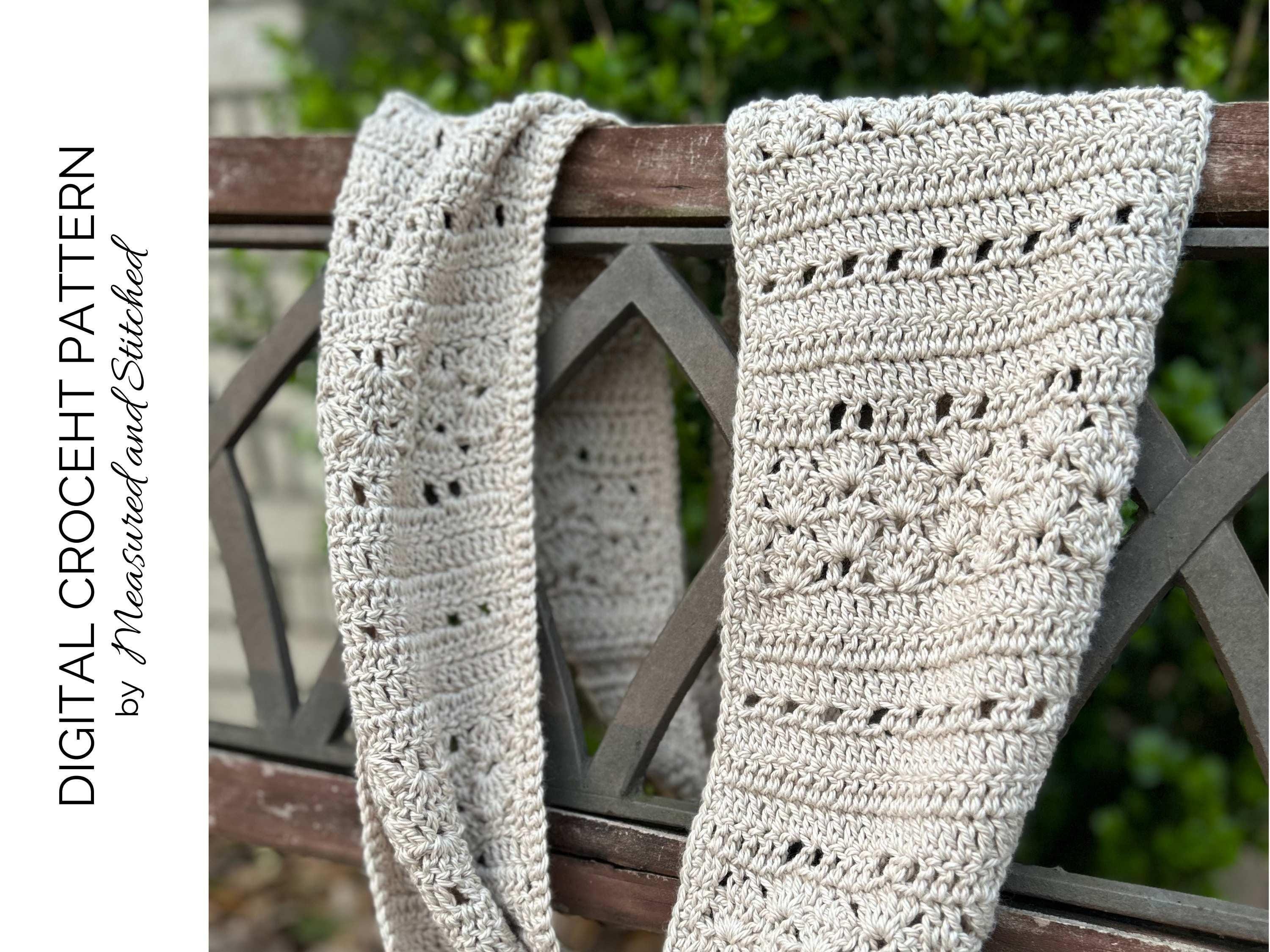 CROCHET PATTERN - Farmhouse Lace Infinity Scarf - Lightweight Rustic ...