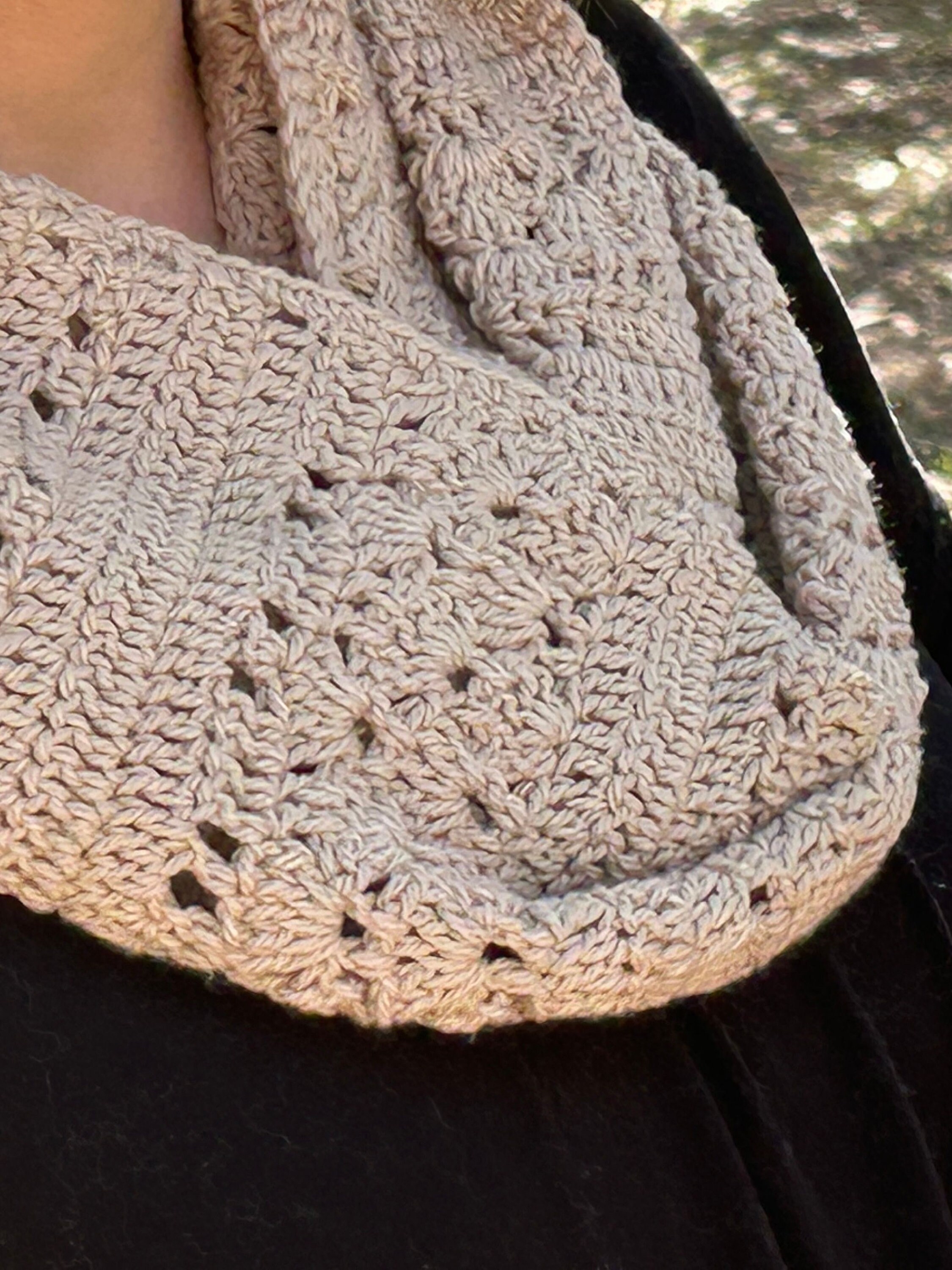 CROCHET PATTERN Farmhouse Lace Infinity Scarf Lightweight Rustic Cotton