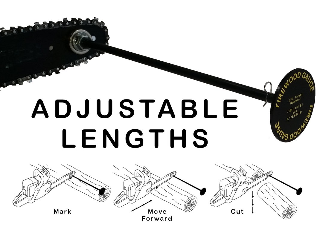 Firewood Gauge Adjustable 14 to 26 the Original PATENTED Firewood