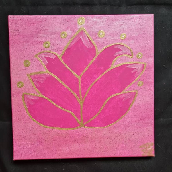 Selbst gemaltes Lotusblumen Bild