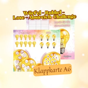 Bereit für die Stromkosten / Nebenkosten / Klappkarte A6 / Sparchallenge
