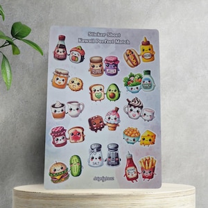 Kawaii Perfect Match / Sticker Sheet / Bullet Journal