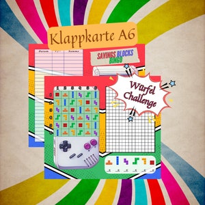 Savings Blocks Bingo / Klappkarte A6
