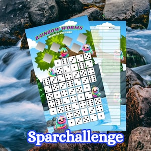 Rainbow Worms / Würfel-Rubbel Challenge / A6 Umschlagmethode