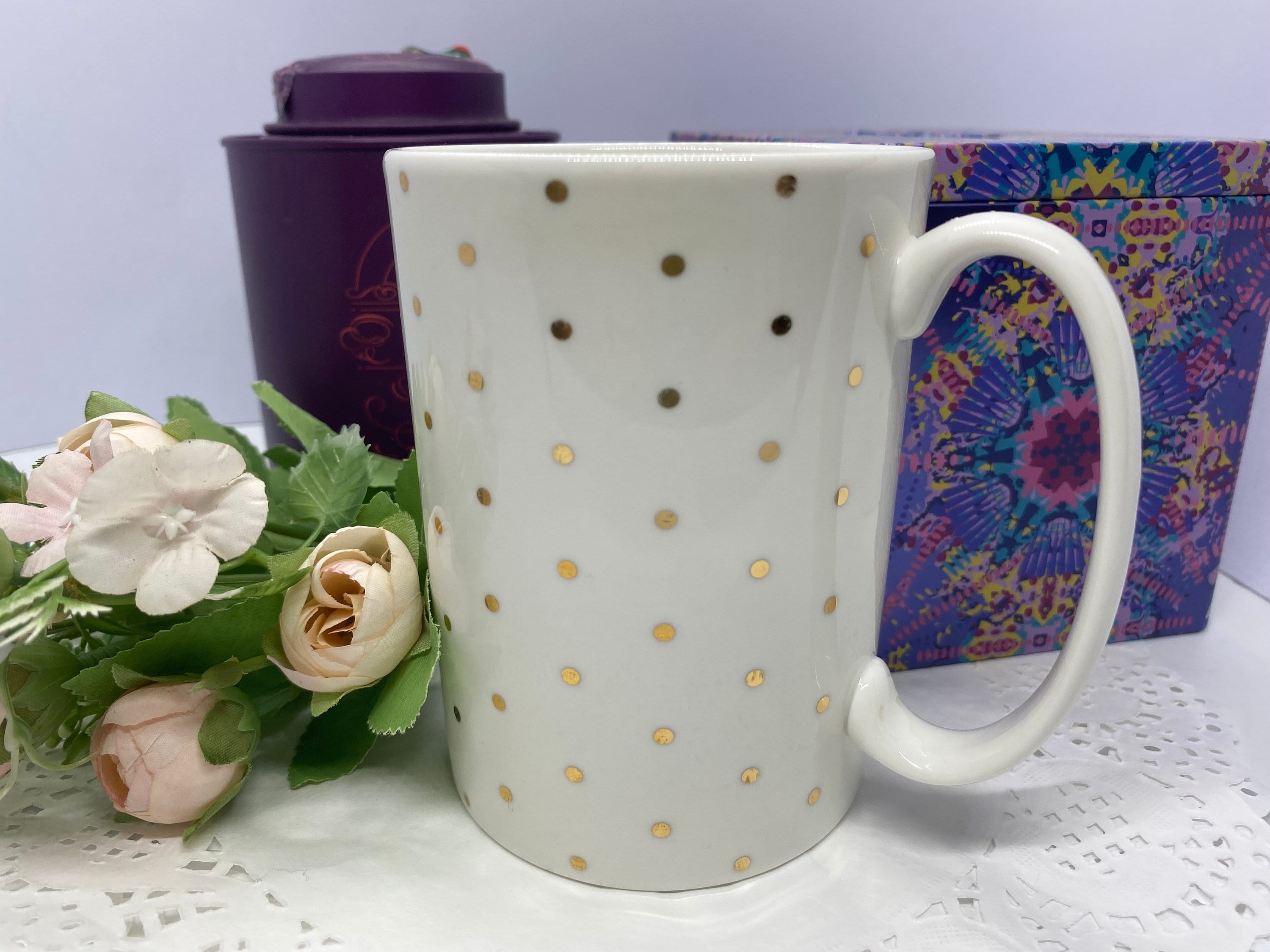 Kate Spade New York Lenox Coffee Mug Everdone Lane Small Gold Dots - Etsy, image size:3000x2250