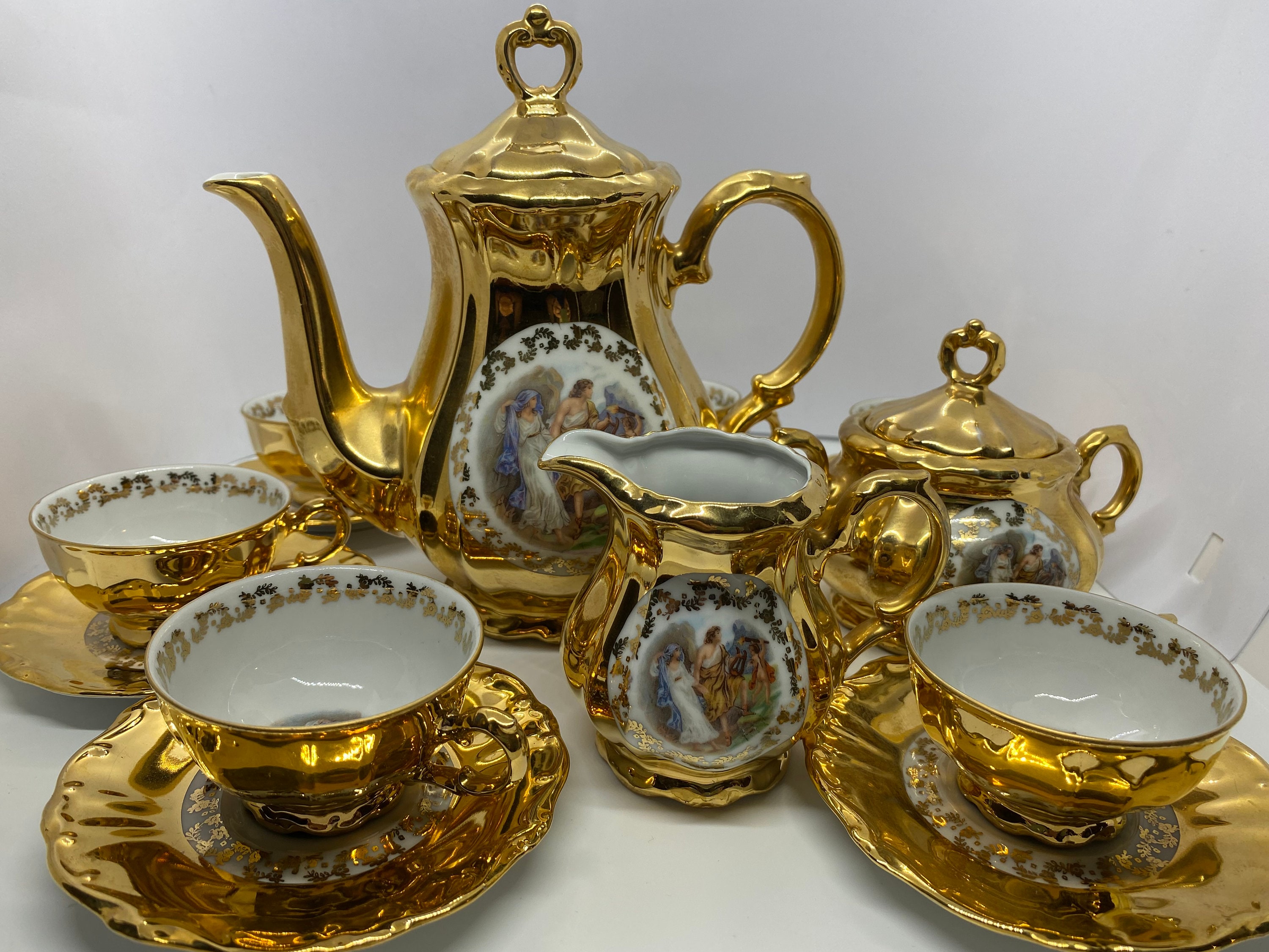 Bareuther Waldsassen Bavaria Germany Gold Tea Set www.etsy.com