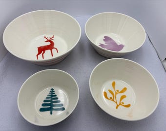 Royal Doulton 1815 Stack of Christmas Bowls