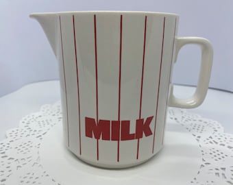 Hornsea Pottery John Clappison Red White Stripe Half Pint Jug
