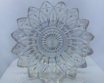 Federal Glass Sun Ray Carnival Glass Serving Bowl