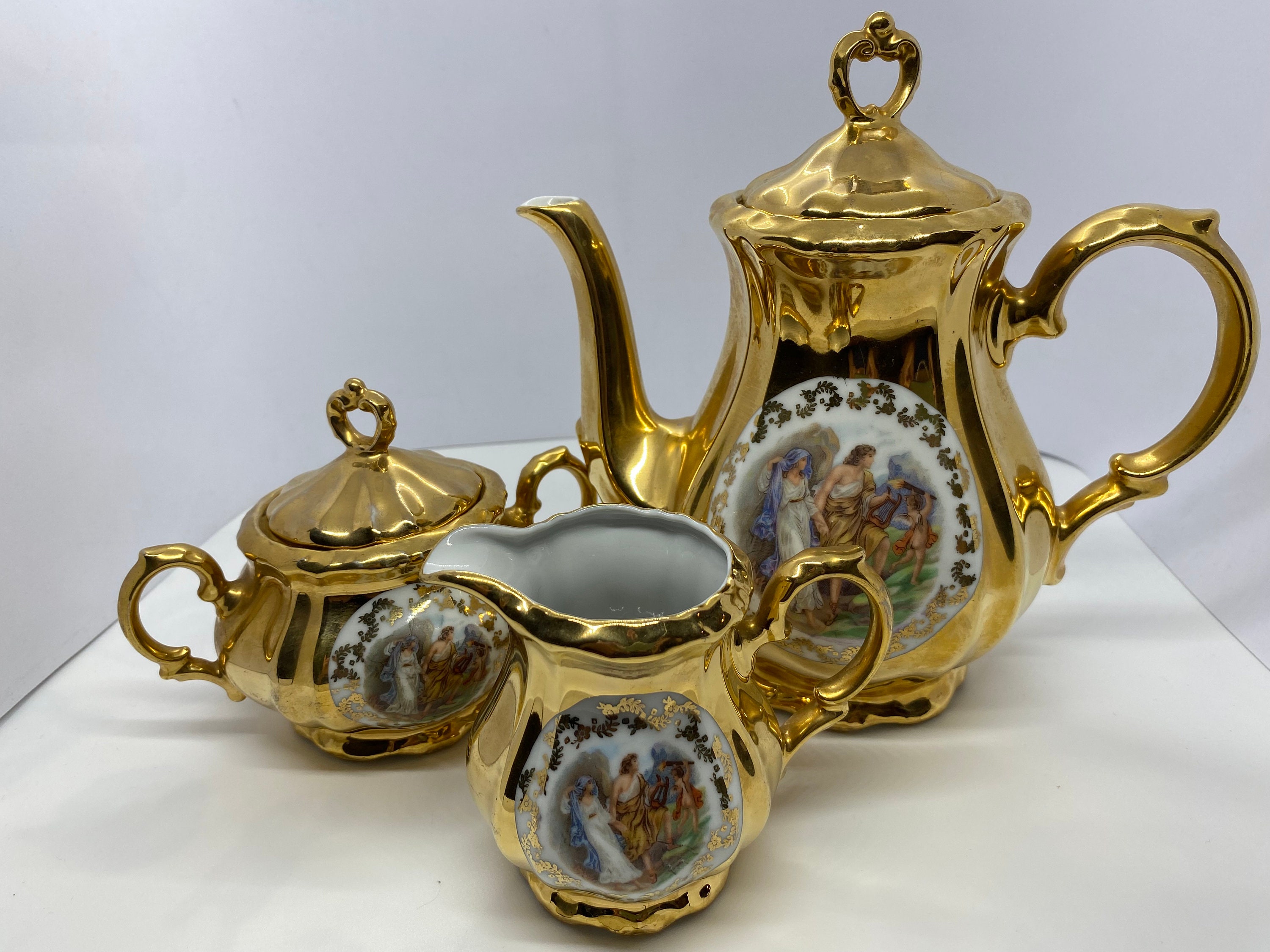 Bareuther Waldsassen Bavaria Germany Gold Tea Set www.etsy.com
