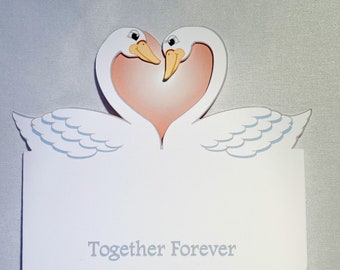 Wedding Anniversary Engagement Congratulations Custom Love Swans Greeting Card