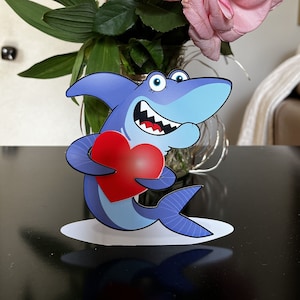 Personalized money holder "Hug Shark" standup greeting card -Birthday Anniversary Get Well Thank You Congratulations