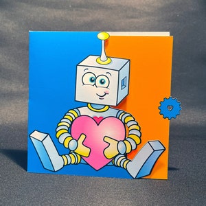 Interactive birthday greeting card - DoodlyBot &quot;Silver&quot;
