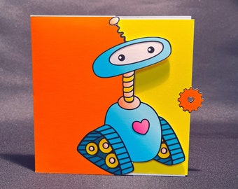 Tarjeta de felicitación de cumpleaños interactiva - DoodlyBot "Trix"