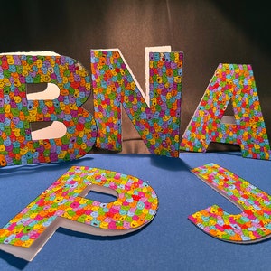 Tarjeta de felicitación con letras del alfabeto troqueladas Tarjeta personalizada para cumpleaños, aniversario, recuperación, agradecimiento y amistad