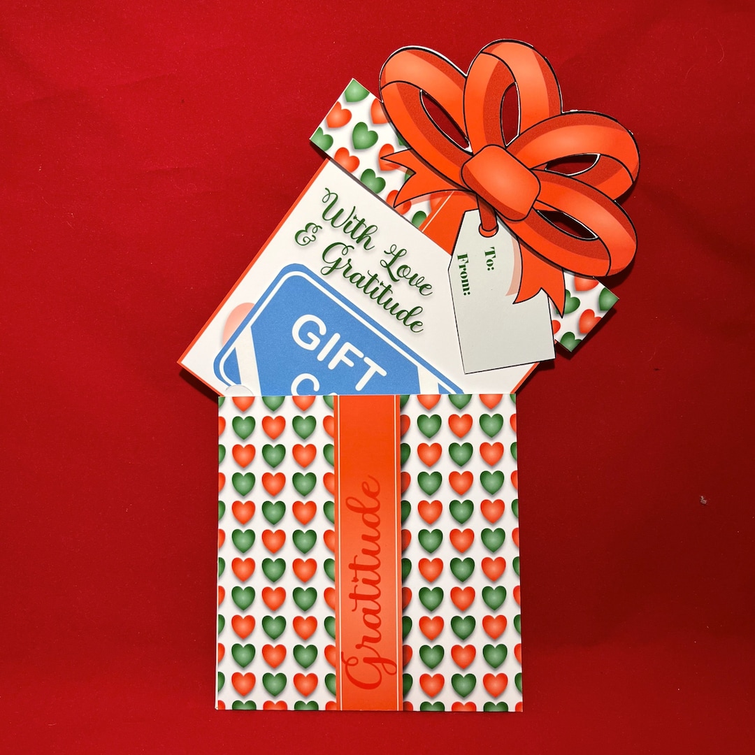 Gratitude Money/card Holder Gift Box Greeting Card - Etsy