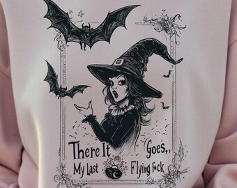Halloween Sweater, Witch Shirt, Swearing Shirt, My Last Flying Fancy Shirt, Funny Shirts, Vintage Halloween Shirt