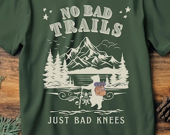 Bear Hiking Shirt - Funny Cute Bears Vintage Tee, Retro Mountain Adventure, Forest Hiking Gift, Teddy Bear Gag T-Shirt Unisex