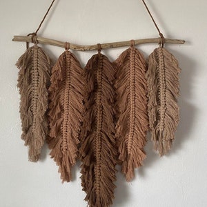 Handmade Macrame Feather Wall Hanging