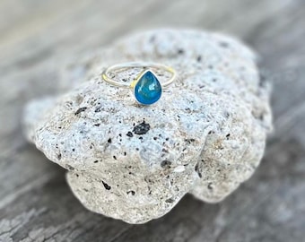 Teardrop-Gedenkring - Himmelblauer Steinandenken