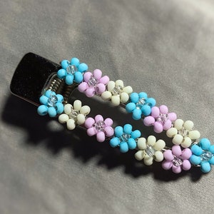 Beaded Flower Hair Clip, flower hair clip, beaded hair clip, Flower Barrette, Floral Hair Clip, Pastel Hair clip, Beaded Flower, Easter gift