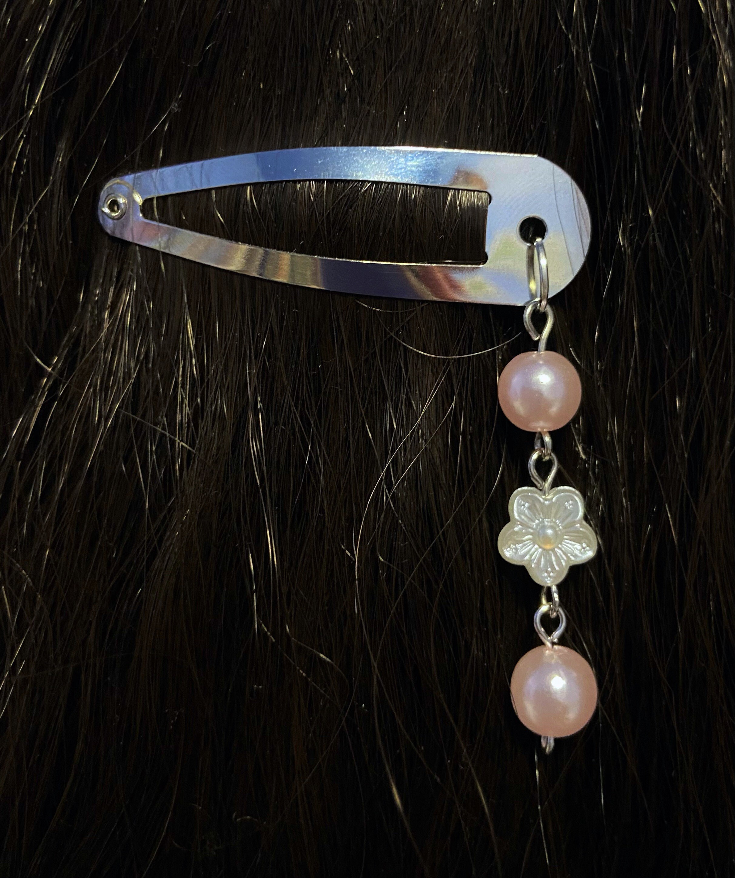 Beaded Hair Clips Set, Beaded Snap Hair Clip Set 2 Pieces, Y2K Hair