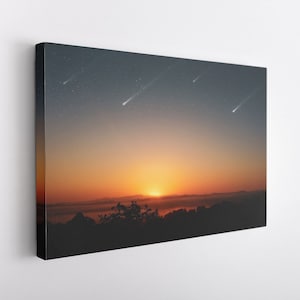 Shooting Stars at Sunset, Canvas Wall Art Print | Poster Print Decor for Home & Office Decoration I Poster or READY TO HANG