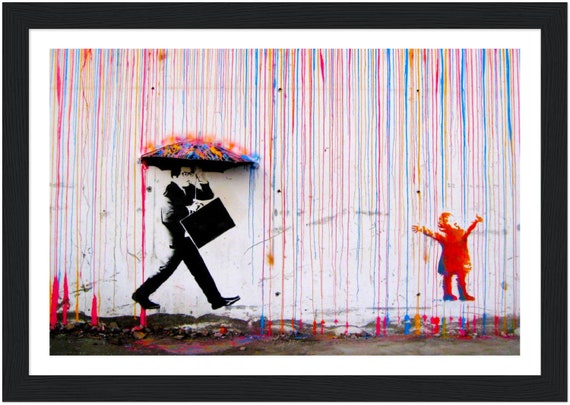 Banksy Wall Art Poster Framed, Wall Art Print, Wall Decor, Canvas
