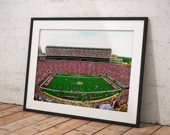 Bryant - Denny Stadium Alabama Crimson Tide, Poster Framed Room Decor, Home Decor, Movie Poster for Gift, READY TO HANG