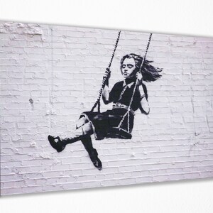 Banksy Wall Art Canvas Print Decor, Canvas Print, Room Decor, Home Decor, Movie Poster for Gift, READY TO HANG