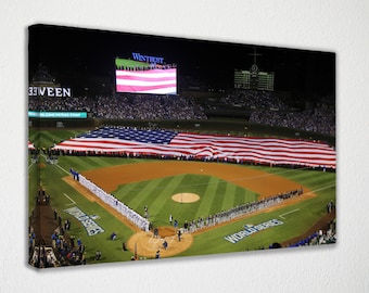Wrigley Field Chicago Cubs  Canvas Wall Art Wall Decor Room Decor, Home Decor, Movie Poster for Gift READY TO HANG