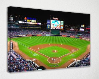 Estadio Truist Park - Estadio de los Bravos de Atlanta, lienzo decorativo para pared, decoración de habitación, decoración del hogar, póster de película para regalo, listo para colgar