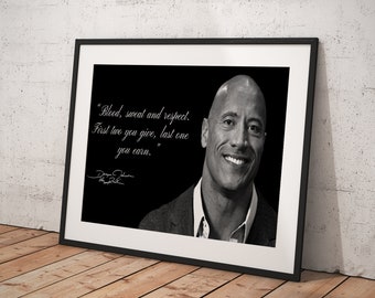 Dwayne Johnson, The Rock Wall Art Poster Framed, Wall Decor, Canvas Print, Room Decor, Home Decor, Movie Poster for Gift, READY TO HANG