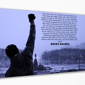 Rocky Movie Poster Quote Poster Canvas Wall Art, Canvas Wall Decor, Canvas Print Room Decor Home Decor, Movie Poster for Gift, READY TO HANG