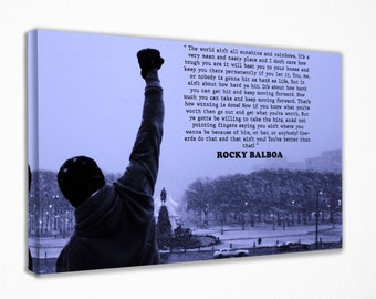 Rocky Movie Poster Quote Poster Canvas Wall Art, Canvas Wall Decor, Canvas Print Room Decor Home Decor, Movie Poster for Gift, READY TO HANG