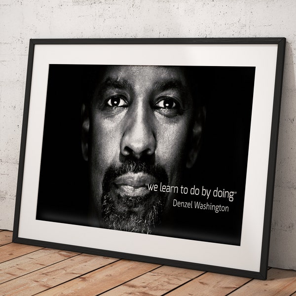 Denzel Washington Poster Quotes Wall Art Framed, Wall Decor, Canvas Print, Room Decor, Home Decor, Movie Poster for Gift, READY TO HANG