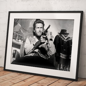 Clint Eastwood Wall Art Poster Framed, Wall Art Print Wall Decor, Canvas Print, Room Decor, Home Decor, Movie Poster for Gift, READY TO HANG