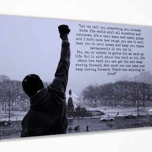 Rocky Balboa Quote Poster Canvas Wall Art, Canvas Wall Decor, Canvas Print Room Decor Home Decor, Movie Poster for Gift, READY TO HANG