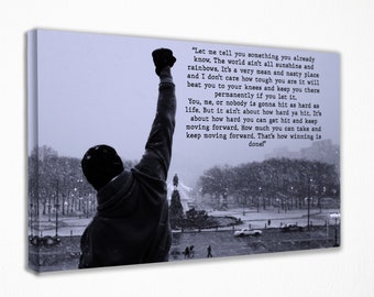 Rocky Balboa Quote Poster Canvas Wall Art, Canvas Wall Decor, Canvas Print Room Decor Home Decor, Movie Poster for Gift, READY TO HANG